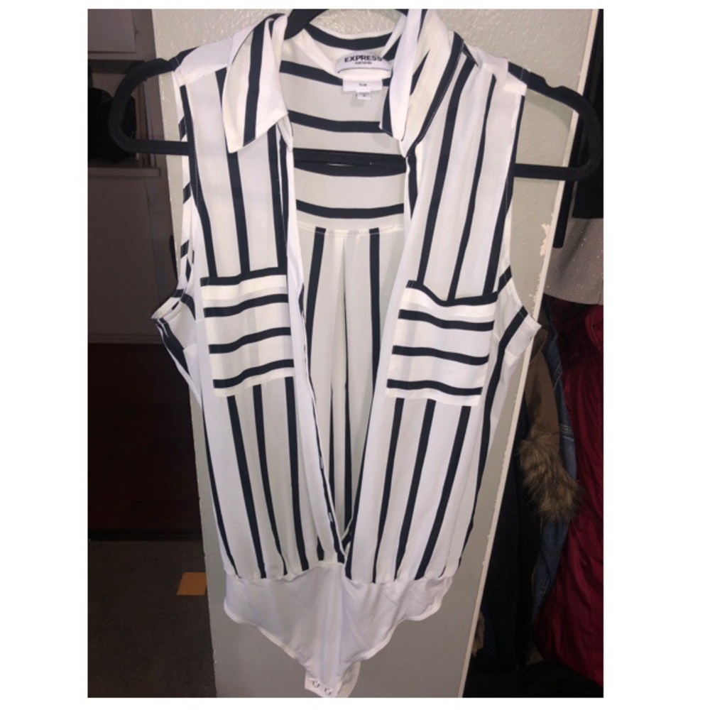 Express Striped Bodysuit - Picture 2 of 4